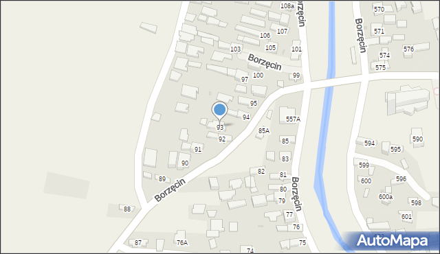 Borzęcin, Borzęcin, 93, mapa Borzęcin