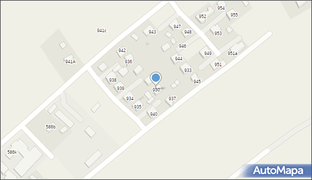 Borzęcin, Borzęcin, 930, mapa Borzęcin