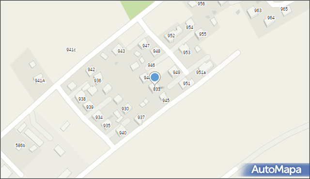 Borzęcin, Borzęcin, 933, mapa Borzęcin