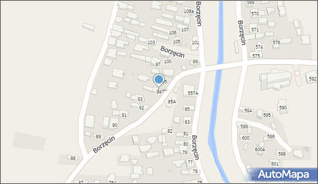 Borzęcin, Borzęcin, 94, mapa Borzęcin
