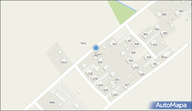 Borzęcin, Borzęcin, 942, mapa Borzęcin