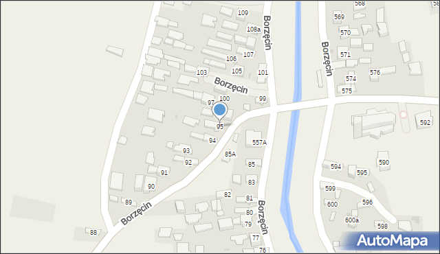 Borzęcin, Borzęcin, 95, mapa Borzęcin