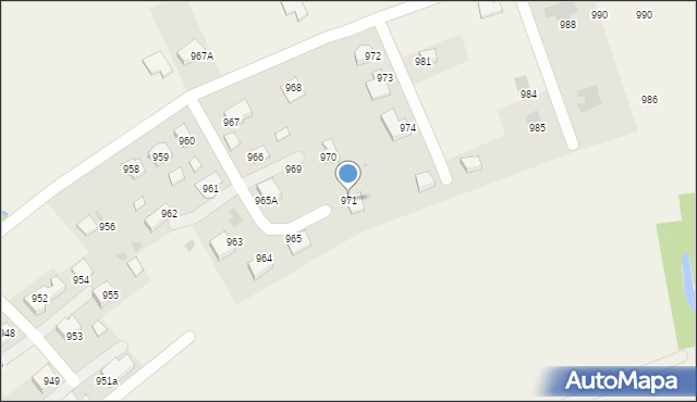 Borzęcin, Borzęcin, 971, mapa Borzęcin