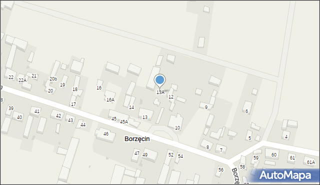 Borzęcin, Borzęcin, 13A, mapa Borzęcin