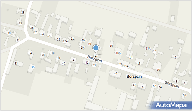 Borzęcin, Borzęcin, 17, mapa Borzęcin