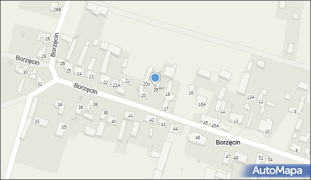 Borzęcin, Borzęcin, 19, mapa Borzęcin