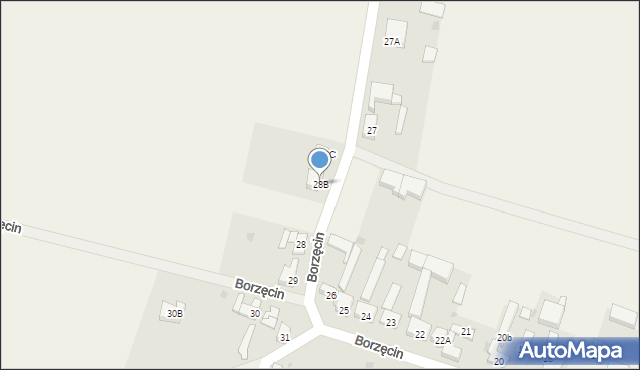 Borzęcin, Borzęcin, 28B, mapa Borzęcin