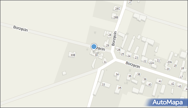 Borzęcin, Borzęcin, 30A, mapa Borzęcin