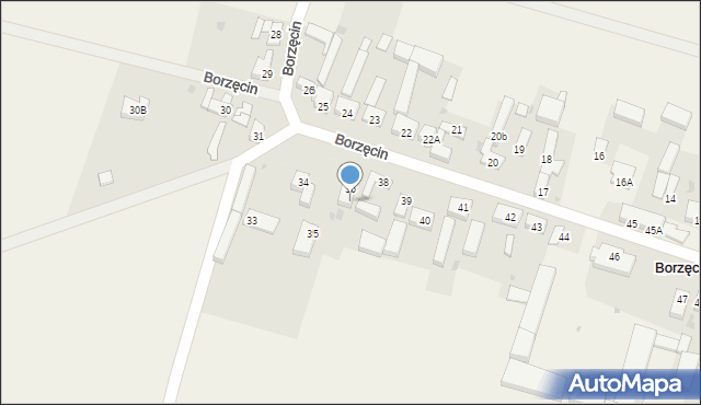 Borzęcin, Borzęcin, 37, mapa Borzęcin