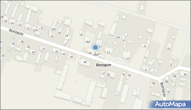 Borzęcin, Borzęcin, 45A, mapa Borzęcin
