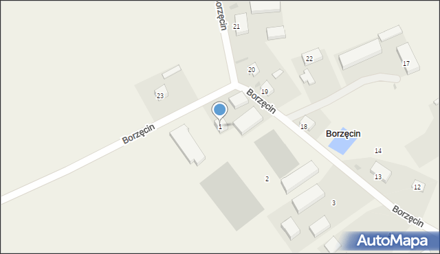 Borzęcin, Borzęcin, 1, mapa Borzęcin