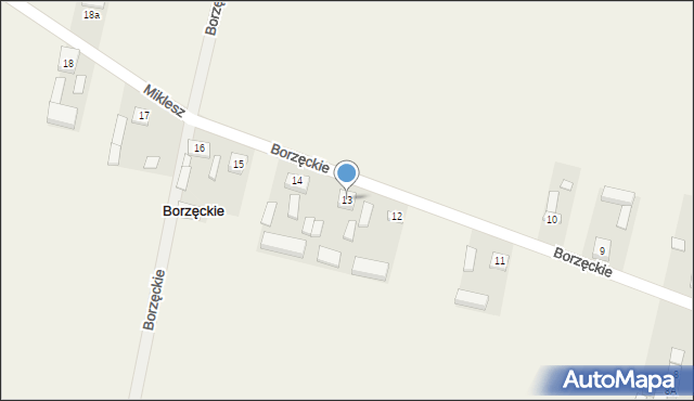 Borzęckie, Borzęckie, 13, mapa Borzęckie