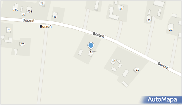 Borzeń, Borzeń, 34, mapa Borzeń