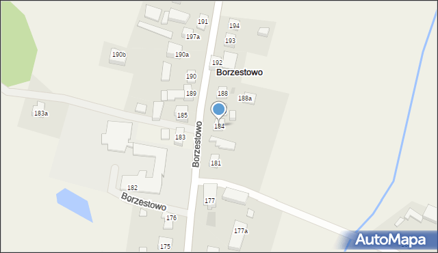 Borzestowo, Borzestowo, 184, mapa Borzestowo