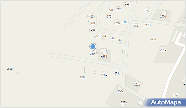 Borzestowo, Borzestowo, 258f, mapa Borzestowo