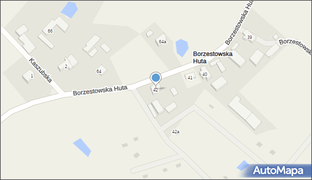 Borzestowska Huta, Borzestowska Huta, 42, mapa Borzestowska Huta