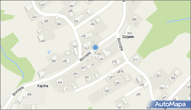 Borzęta, Borzęta, 100a, mapa Borzęta