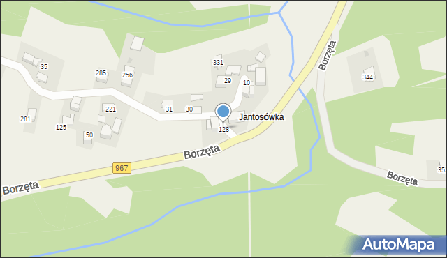 Borzęta, Borzęta, 128, mapa Borzęta