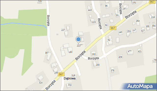 Borzęta, Borzęta, 213, mapa Borzęta