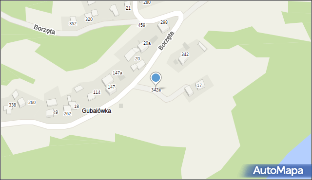 Borzęta, Borzęta, 342a, mapa Borzęta