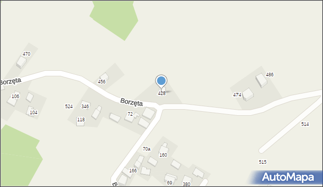 Borzęta, Borzęta, 428, mapa Borzęta