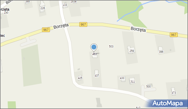 Borzęta, Borzęta, 463, mapa Borzęta