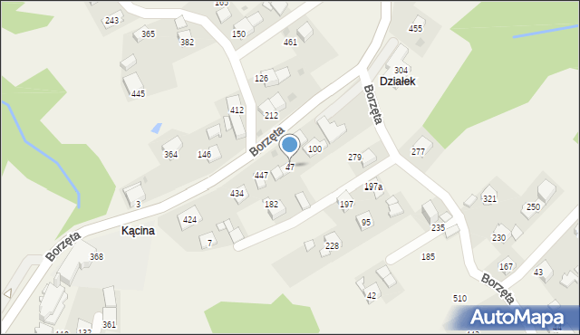 Borzęta, Borzęta, 47, mapa Borzęta