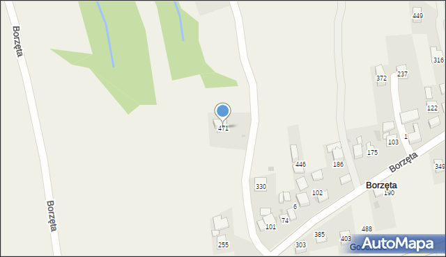 Borzęta, Borzęta, 471, mapa Borzęta