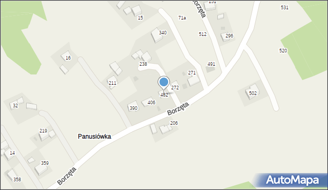 Borzęta, Borzęta, 482, mapa Borzęta