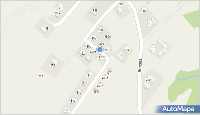 Borzęta, Borzęta, 484h, mapa Borzęta