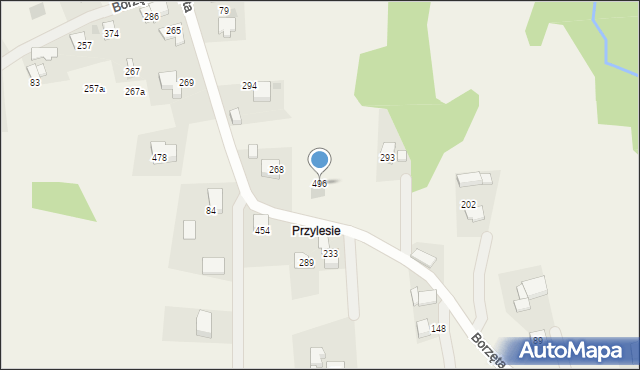 Borzęta, Borzęta, 496, mapa Borzęta