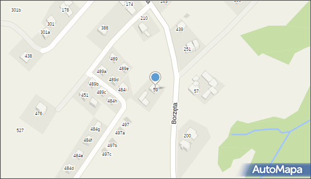 Borzęta, Borzęta, 59, mapa Borzęta