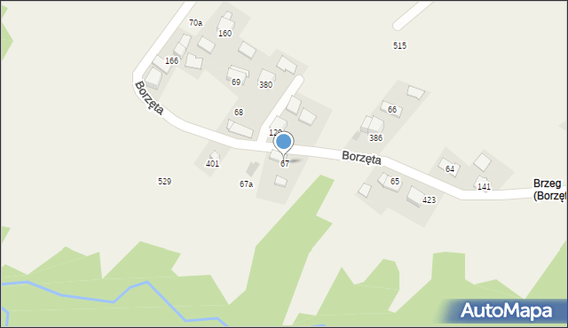 Borzęta, Borzęta, 67, mapa Borzęta