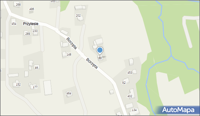Borzęta, Borzęta, 89, mapa Borzęta