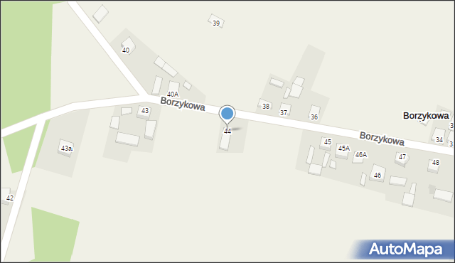 Borzykowa, Borzykowa, 44, mapa Borzykowa