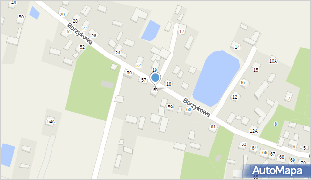 Borzykowa, Borzykowa, 58a, mapa Borzykowa