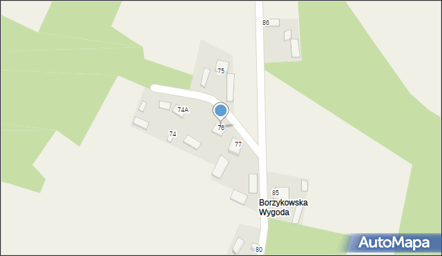 Borzykowa, Borzykowa, 76, mapa Borzykowa