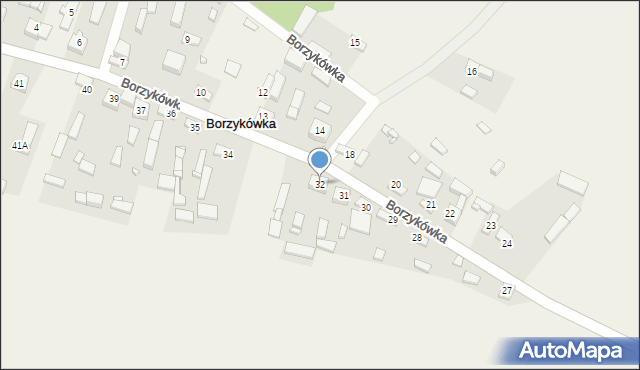 Borzykówka, Borzykówka, 32, mapa Borzykówka