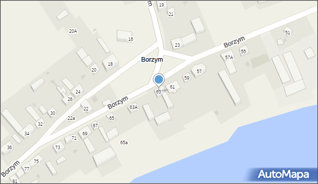 Borzym, Borzym, 63, mapa Borzym