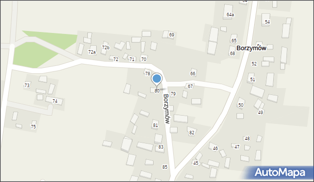Borzymów, Borzymów, 80, mapa Borzymów