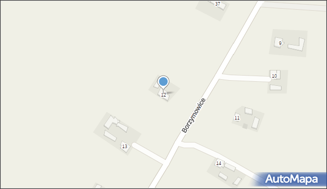 Borzymowice, Borzymowice, 12, mapa Borzymowice