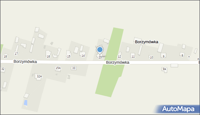 Borzymówka, Borzymówka, 13, mapa Borzymówka