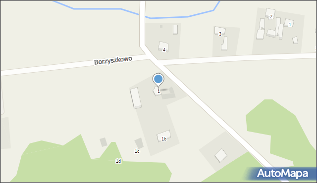 Borzyszkowo, Borzyszkowo, 1, mapa Borzyszkowo