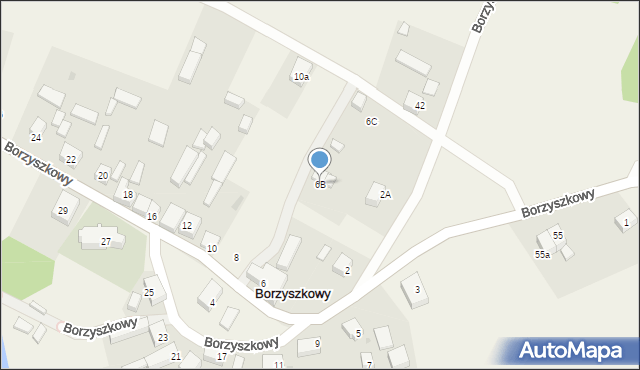 Borzyszkowy, Borzyszkowy, 6B, mapa Borzyszkowy