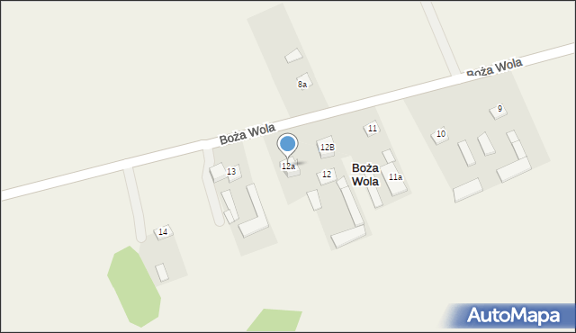 Boża Wola, Boża Wola, 12a, mapa Boża Wola