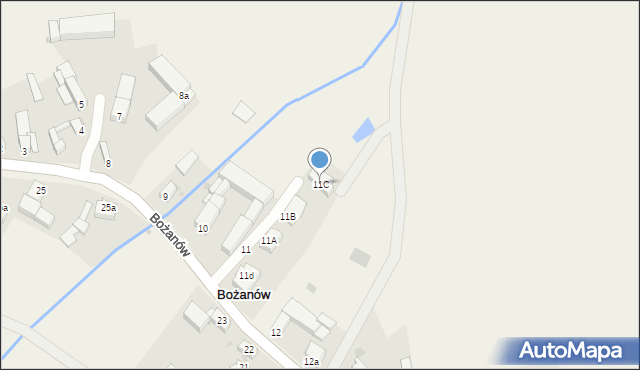 Bożanów, Bożanów, 11C, mapa Bożanów