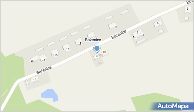 Bożenice, Bożenice, 11, mapa Bożenice