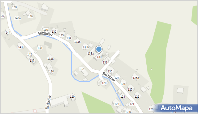 Bożków, Bożków, 133, mapa Bożków