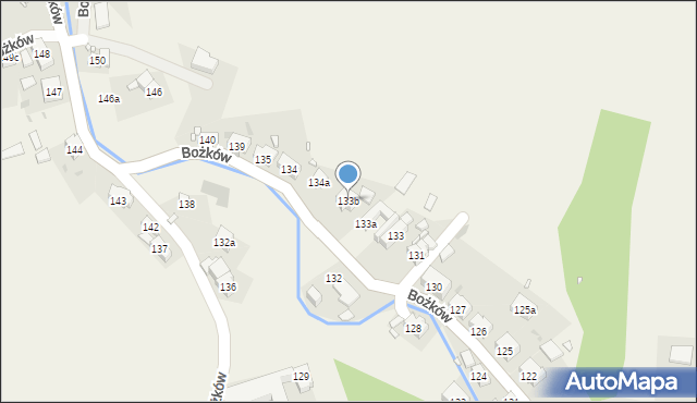 Bożków, Bożków, 134b, mapa Bożków
