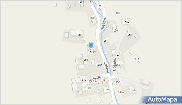 Bożków, Bożków, 154a, mapa Bożków